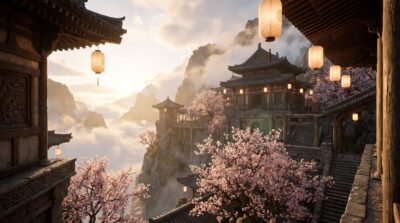 Ancient Mountain Temple Wallpaper